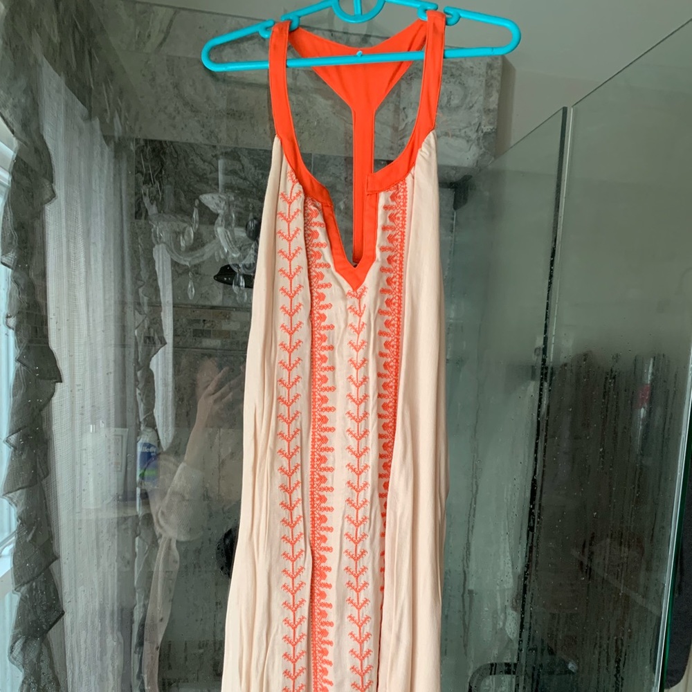 BNWT Neutral Sleeveless Dress with Embroidery